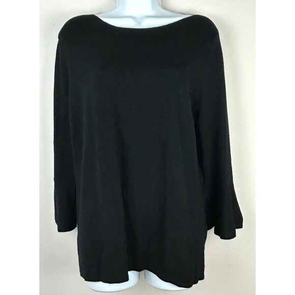 41 Hawthorn Sweaters - 41 Hawthorn Black Boat Neck Ruffle Sleeve Sweater Size XL NWT